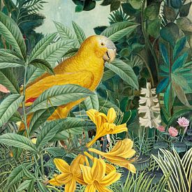 Yellow Parrots in Green Jungles von Marja van den Hurk