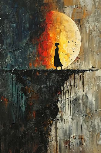 Abstract Vrouw bij Maan