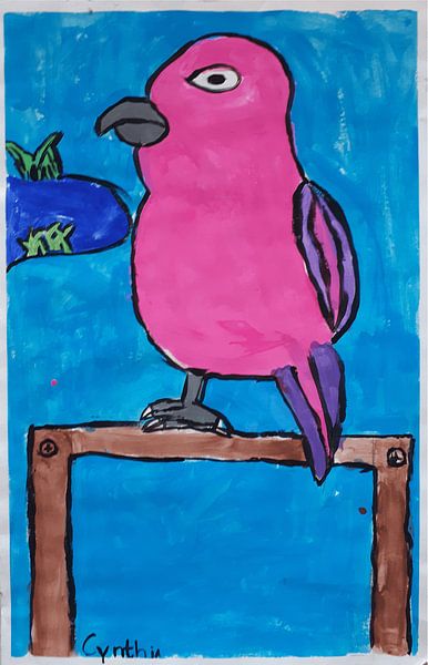Pink parrot by Cynthia Seinen