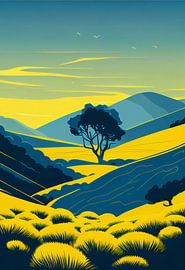 Landscape in yellow-blue contrast by drdigitaldesign