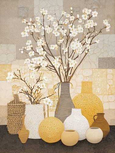 Blumen und Vasen | Floral Harmony von Blickfänger Gemälde
