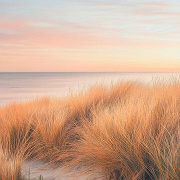 Zandduinen in het avondlicht van Poster Art Shop