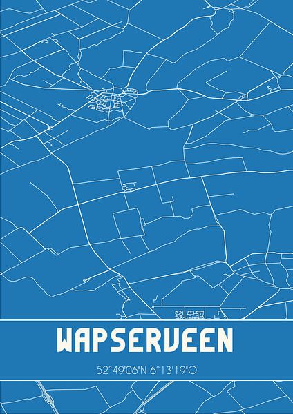 Blueprint | Map | Wapserveen (Drenthe) by Prints of Place