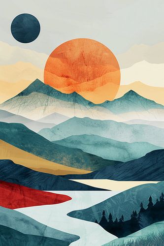 Zonsondergang in de bergen