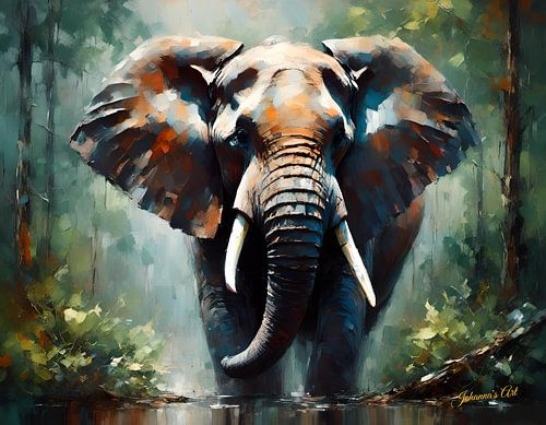 Wilde dieren - Geabstraheerd surrealisme - Olifant 3