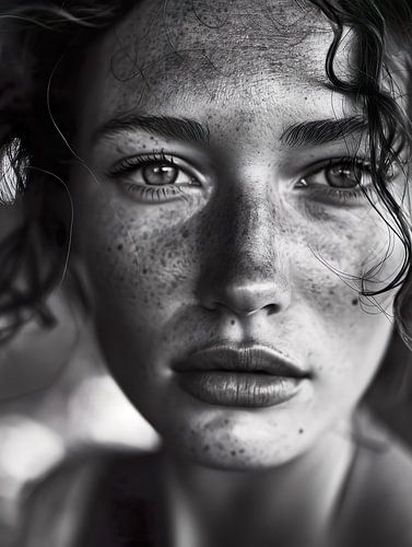 Black and white portrait of a woman