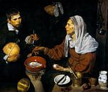 Een oude vrouw bakt eieren, Diego Velázquez - 1618 van Het Archief thumbnail