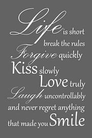 La vie est courte - Gris foncé sur Sandra Hazes