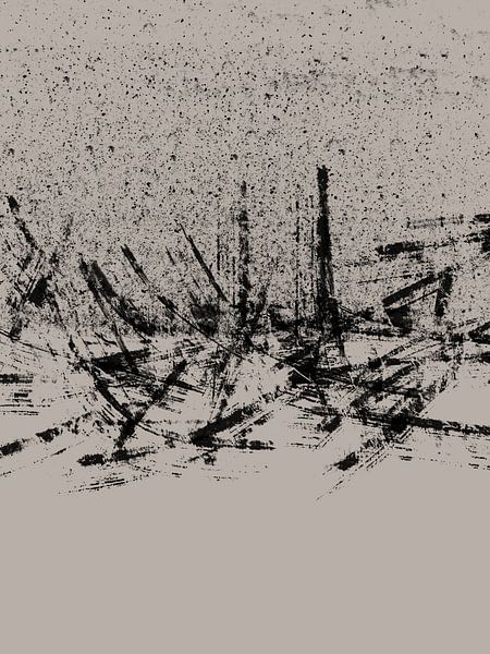 Abstrakte Malerei mit Pinselstrichen und Texturen von Imaginative
