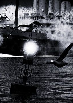 Retro – Klassiek Titanic de afvaart begeleid door meeuwen van Jan Keteleer