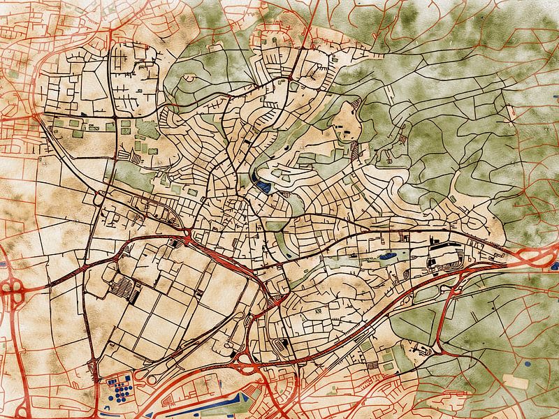 Kaart van Sindelfingen in de stijl 'Serene Summer' van Maporia