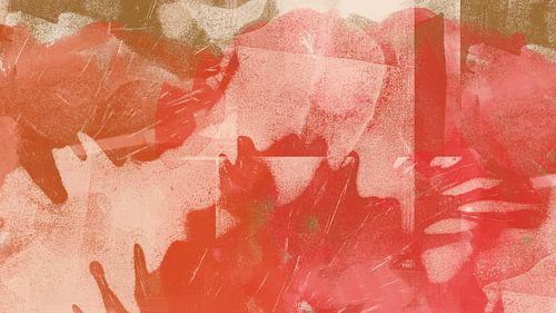 Abstract organic shapes in red, terracotta dn brown by Dina Dankers