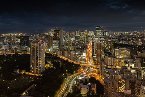 Nachtelijk ritme van de stad Tokyo