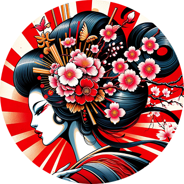 Stralend en krachtig: Geisha als bloemenwervel van artefacti