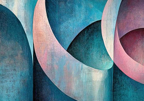 Jeu de formes | Composition abstraite en bleu sur Collection Moderne