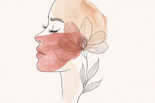 Elegant portret met bloemaccent