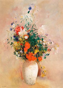 Vaas met bloemen door Odilon Redon