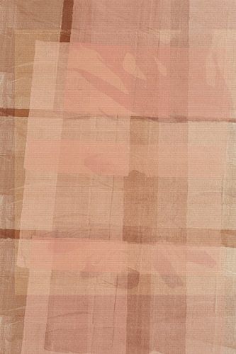 Japandi abstracte vormen in gedempt terracotta en roze