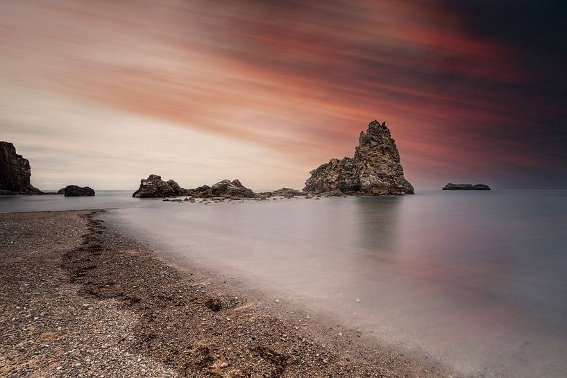 zonsondergang langs de kust van de Spaanse regio Asturië van gaps photography
