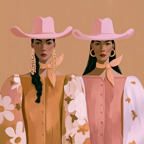 Two of a Kind in Pink – Pink Western Cowgirl Portrait