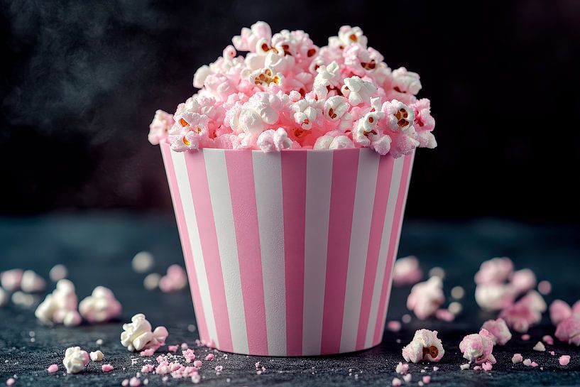 Süßes Popcorn im Streifenbecher von Poster Art Shop