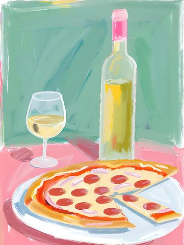 Pizza und Wein