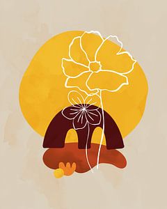 Two flowers at sunset