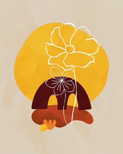 Twee bloemen bij zonsondergang