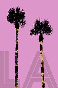 Graphic Art PALM TREES LA | pink sur Melanie Viola