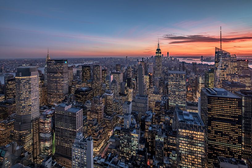 Sunset New York City by Achim Thomae Photography