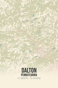 Vintage landkaart van Dalton (Pennsylvania), USA. van Rezona