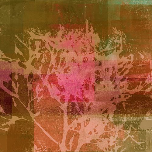 Motif de jardin vintage en Terra Pink
