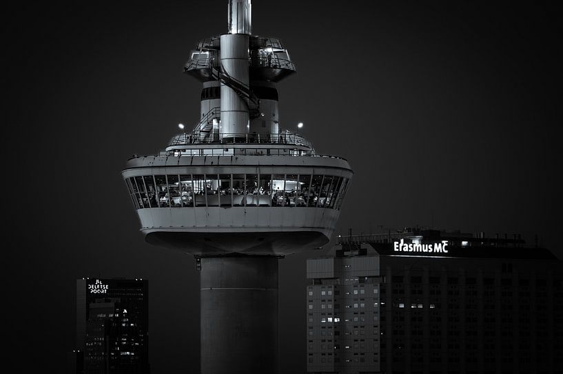 Nahaufnahme Euromast in schwarz-weiß von In Your Light Fotografie