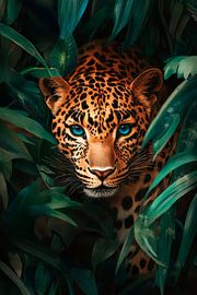 Leopard in a jungle portrait by Poster Art Shop