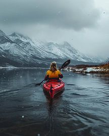 Winter in a kayak
