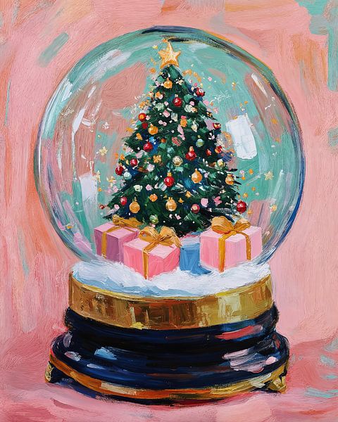 Merry Christmas Tree in Bulb by Wonderful Art