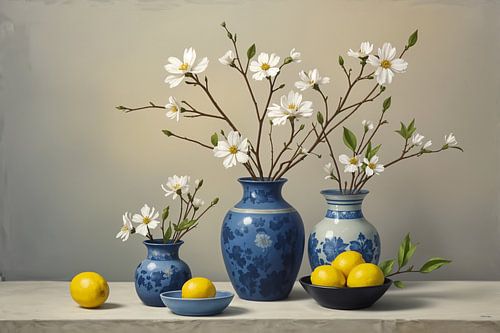 Delft Blue & Lemon - frische Eleganz im klassischen Kontrast