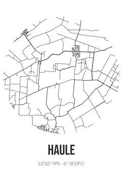Haule (Fryslan) | Landkaart | Zwart-wit van Rezona