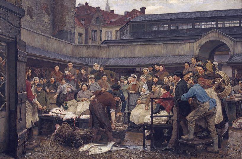 Die alte Fischgrube von Antwerpen, Edgard Farasyn, 1882 von Atelier Liesjes