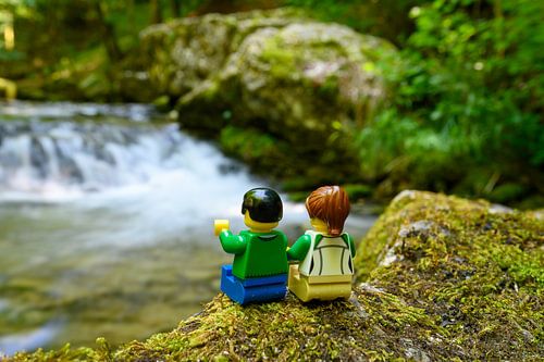 Lego puppet in natural landscape