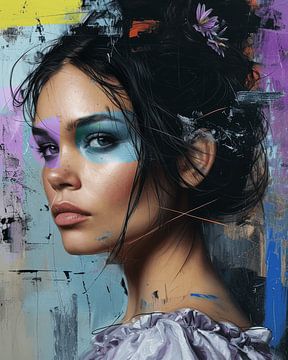 Colourful and abstract portrait by Carla Van Iersel