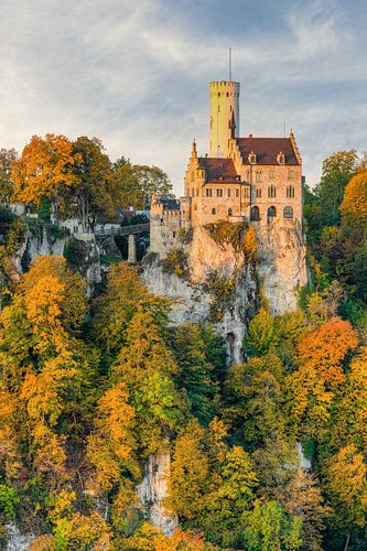 Lichtenstein Castle in autumn