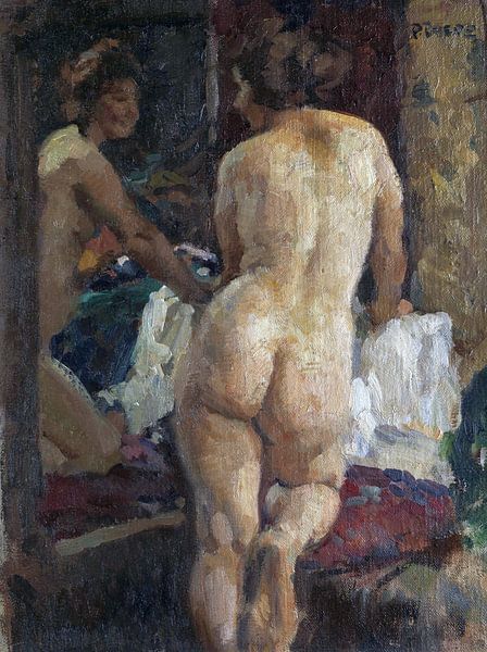 Vrouwelijk naakt voor de spiegel, Paul paede - 1929 van Atelier Liesjes