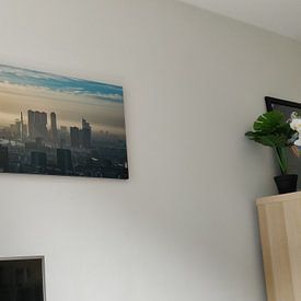 Klantfoto: Skyline Rotterdam van 24 liquidmedia, op canvas