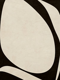 Abstract, geometric, minimalist art featuring organic forms in earth tones