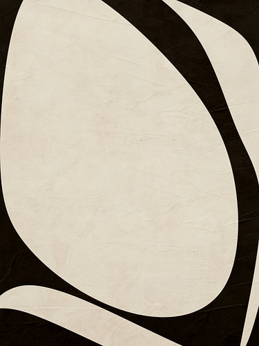 Abstract, geometric, minimalist art featuring organic forms in earth tones
