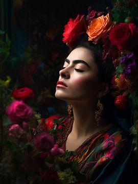Frida's Dreams of Floral Fantasies by Color Square