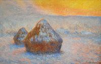 Piles de blé (coucher du soleil, effet neige), Claude Monet par The Masters Aperçu