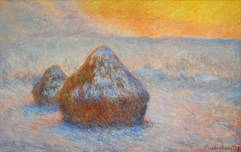 Piles de blé (coucher du soleil, effet neige), Claude Monet par The Masters