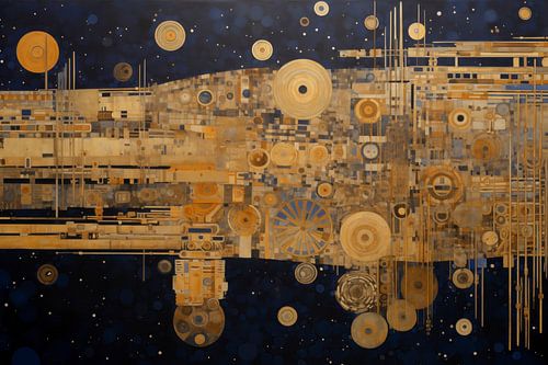 Geometrisch Lijnenspel in Goud